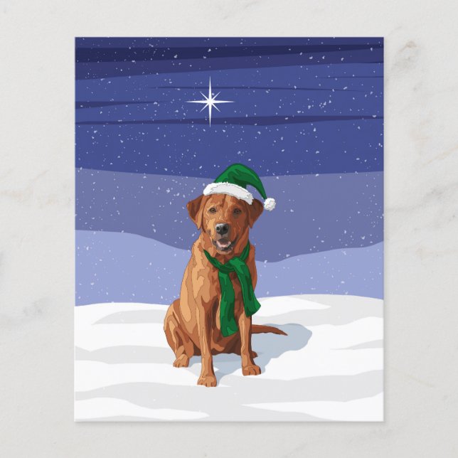 Papier Fox Red Labrador Retriever Chien de Noël (Devant)