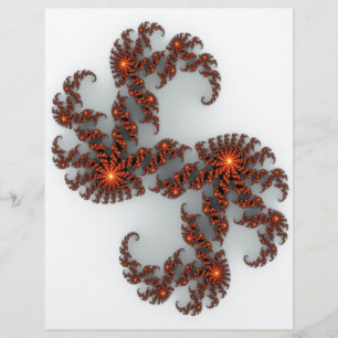 Papier Fractale Orange Sunburst