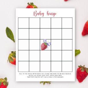 Papier Fraise - Baby shower jeu de bingo