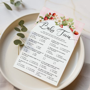 Papier Fraise Bébé trivia jeu de baby shower