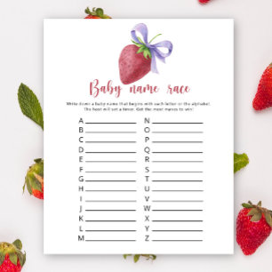 Papier Fraise - Jeu de course de nom de bébé