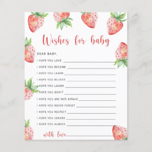 Papier Fraise - Jeu de fête voeux pour bébé