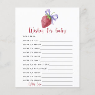 Papier Fraise - Jeu de fête voeux pour bébé