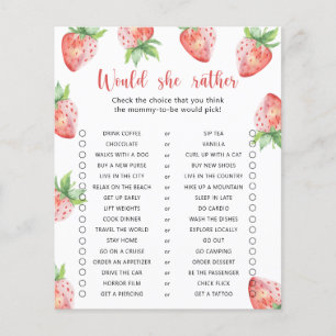 Papier Fraise / Voudrait-Elle Plaire Baby shower Jeu