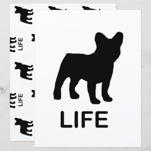 Papier français bulldog life scrapt double côté