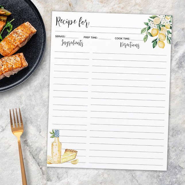 Papier Fruit de citron jaune et Bleue Recette Insertion (In situ)