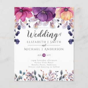 Papier Fuchsia Rose Orange Ginger Wedding Invite Budget