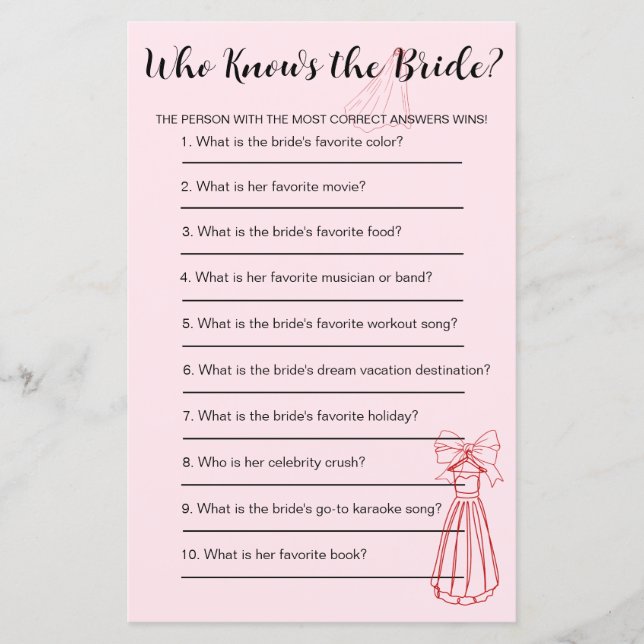 Papier Fun Pink & Red qui connaît le jeu nuptial (Devant)