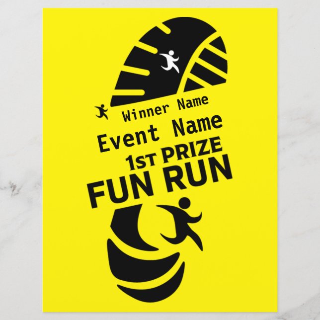 Papier Fun Run Event Cause Charité Promotion Prix (Devant)