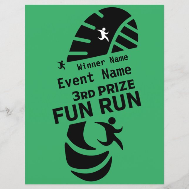 Papier Fun Run Event Cause Charité Promotion Prix (Devant)