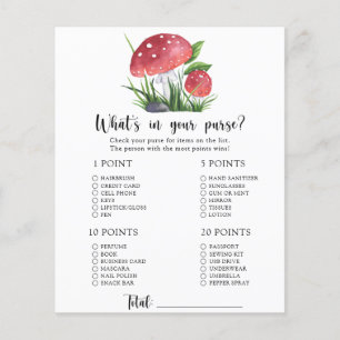 Papier Fungi Whats dans votre sac à baby shower jeu