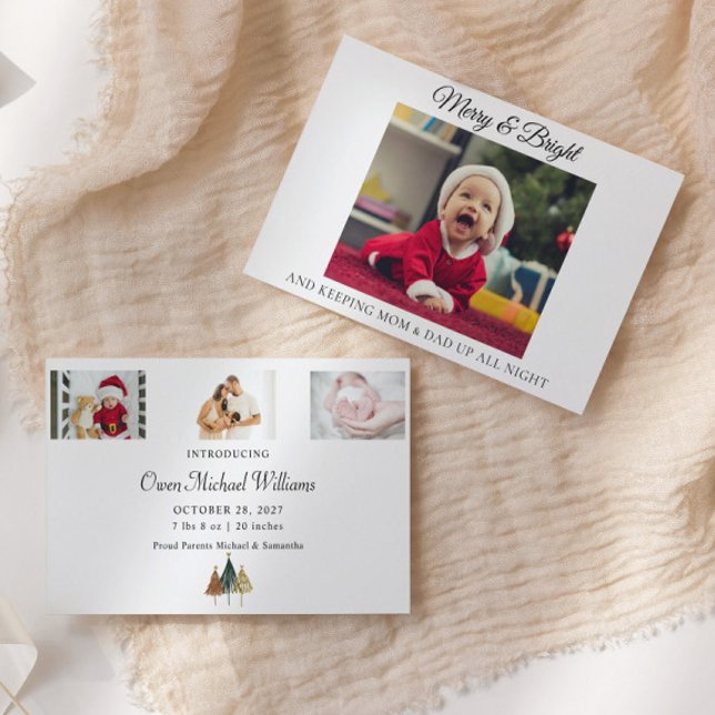 Papier Funky New Parents Noël Faire-part de naissance (Créateur téléchargé)