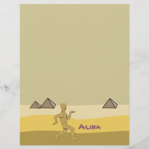 Papier Funny Égyptien Mummy Pyramides Nom personnalisé