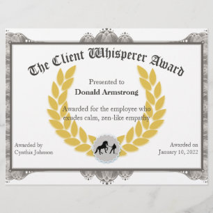 Papier Funny Employé Award - Client Whisperer
