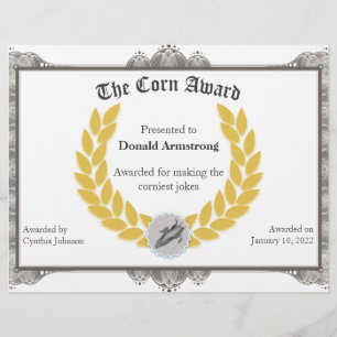 Papier Funny Employé Award - Corn