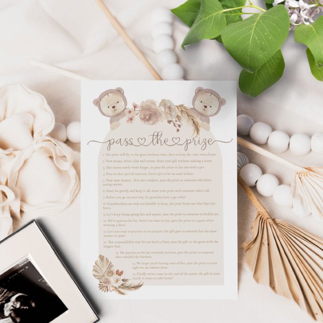 Papier Gagnez le prix Twins Teddy Bear Baby shower Jeu (Créateur téléchargé)