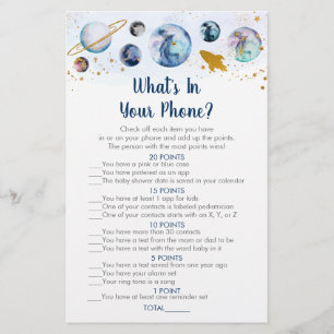 Papier Galaxy Blue Gold Space What's In Your Phone Game
