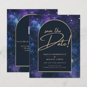 Papier Galaxy Purple Blue Starry Mariage de nuit Date de