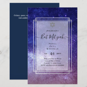 Papier Galaxy Starry BAT MITZVAH de nuit Invitation