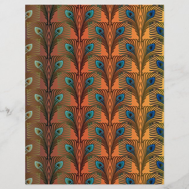 Papier Gatsby Grandes plumes design art déco (Devant)