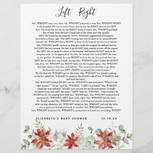 Papier Gauche - droite Jeu Baby shower