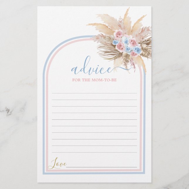 Papier Genre ReveaPampas Grass Conseils pour maman d'être (Devant)