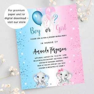 Papier Genre révéler la partie bleu rose budget invitatio
