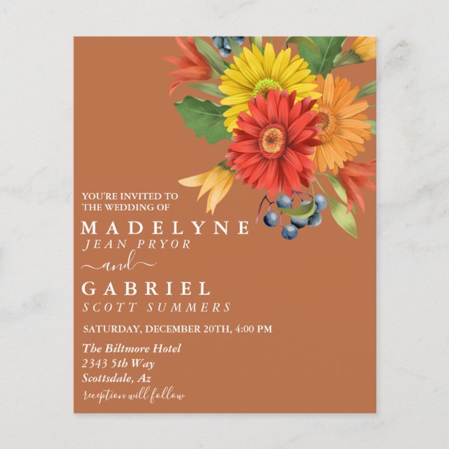 Papier Gerbera Daisy Mariage Bouquet Budget Floral (Devant)
