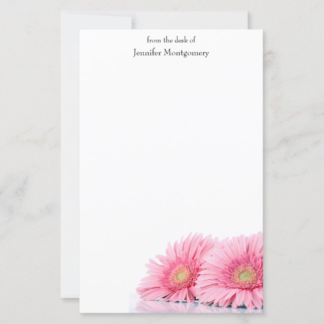 Papier Gerbera Rose Daisies Élégante Photographie (Devant)