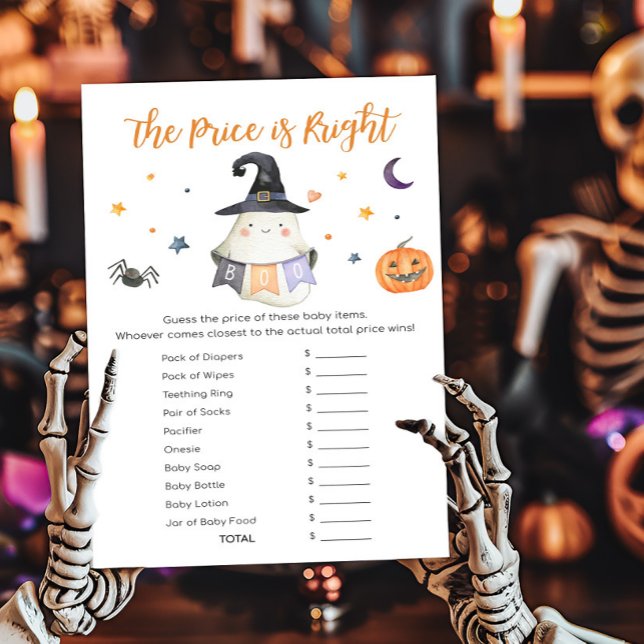 Papier Ghost Little Boo Le prix est le bon jeu (Little Boo Baby Shower The Price is Right Game)