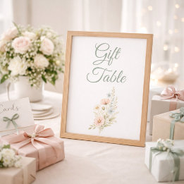 Papier Gift Table Wildflower Bridal Shower Event Sign