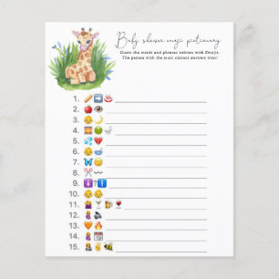 Papier Giraffe - baby shower de jeu photo Emoji