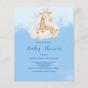 Papier Giraffe Boy Budget Baby shower Invitation