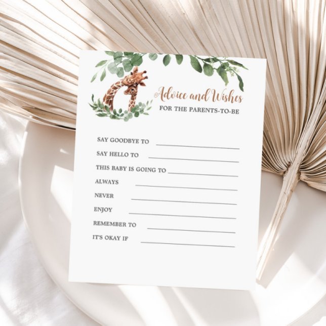 Papier Giraffe Conseils et Voeux pour les parents d'être (Créateur téléchargé)