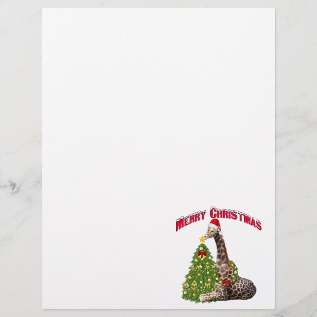 Papier Giraffe de Noël (Devant)