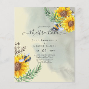 Papier Girasoles de Invitación de Boda Económica Bilingüe