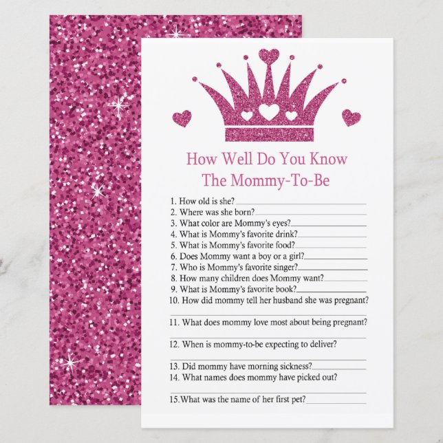 Papier Girl Crown Comme vous connaissez bien le jeu de ba (Devant / Derrière)