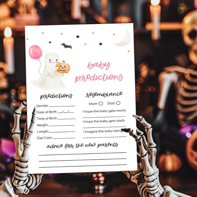 Papier Girl Little Boo est presque due Baby Prediction je (A Little Boo Baby Shower Baby Predictions Game)