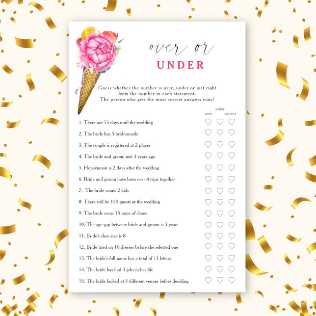Papier Glace - Au-dessus ou en dessous jeu de baby shower (Créateur téléchargé)