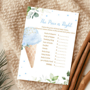Papier Glace Bleue Baby Shower Le Prix est Droit Jeu