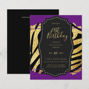 Papier Glam Girly Parties scintillant 21e anniversaire (o