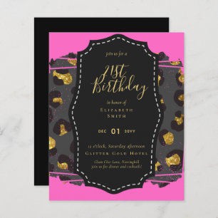 Papier Glam Girly Parties scintillant 21e anniversaire (o