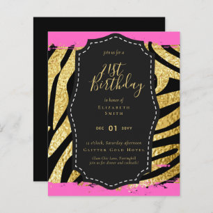 Papier Glam Girly Parties scintillant 21e anniversaire (o