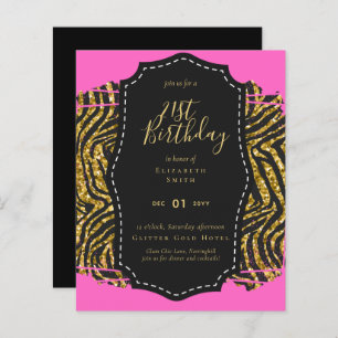 Papier Glam Girly Parties scintillant 21e anniversaire (o