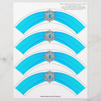 Papier Glitz et Glam Cupcake Wrap - Aqua