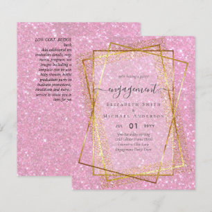 Papier Glitzy Glam ENGAGEMENT Partie Invitations BUDGET