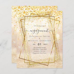 Papier Glitzy Glam ENGAGEMENT Partie Invitations BUDGET