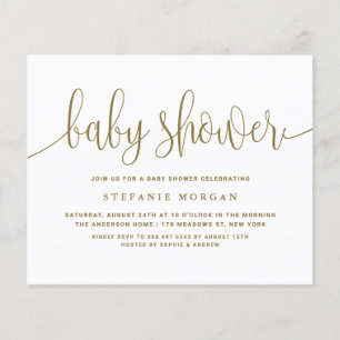 Papier Gold Calligraphy Baby Shower Invitation