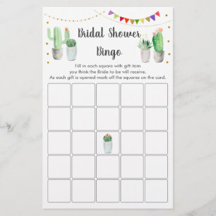 Papier Gold Fiesta Cactus Fête des mariées Bingo Jeu