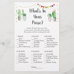 Papier Gold Fiesta Cactus What's In Your Purse Game